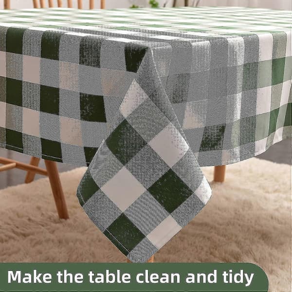 Efterår Buffalo Plaid Dug Til Rektangulære Borde 152 x 305 cm Vaskbar Tern