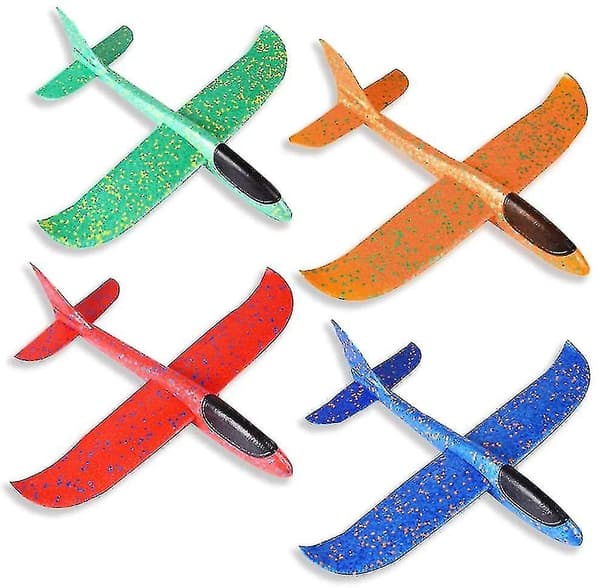 4-pakning flyleker, 48 cm skumglidefly, manuelt kast, morsomt fly