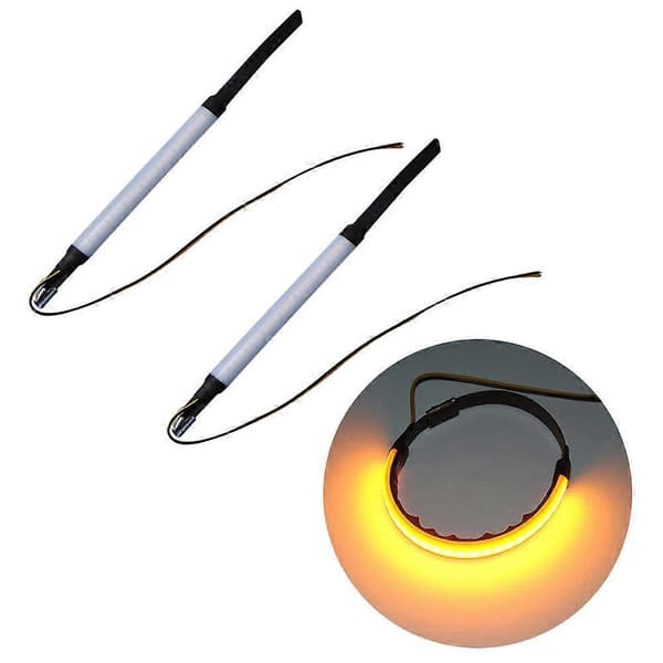 2 stk Motorsykkel Gaffel LED Strip Blinklys Indikator Lysring Styrelampe