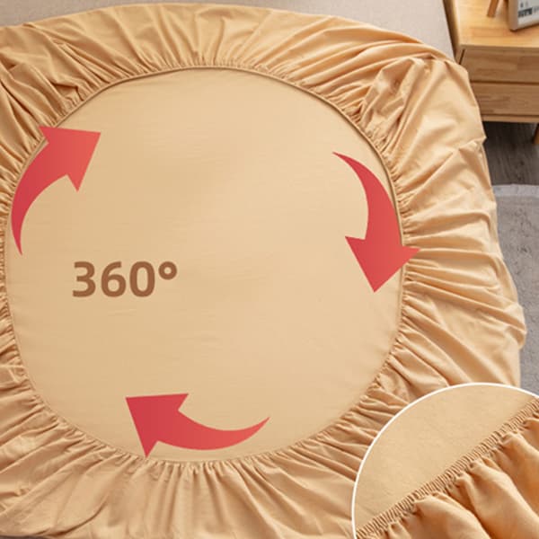 Vasket bomulds khaki stræklagen 120*200cm