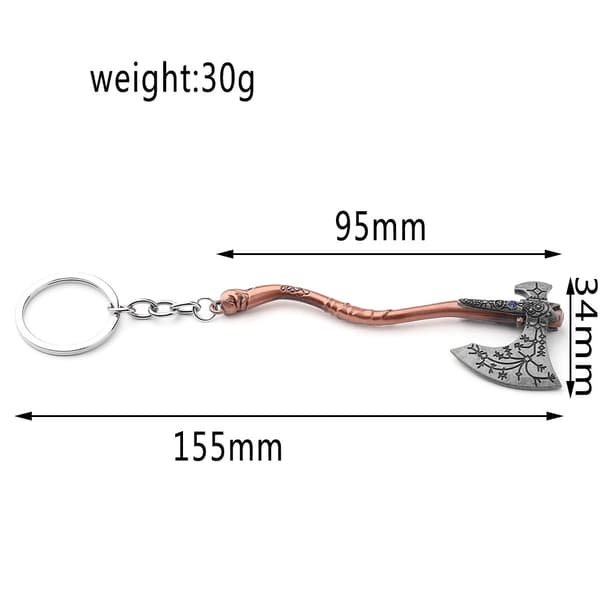 God Of War 4 Kratos Axe Keychains Exquisite Crystal Carved Pattern
