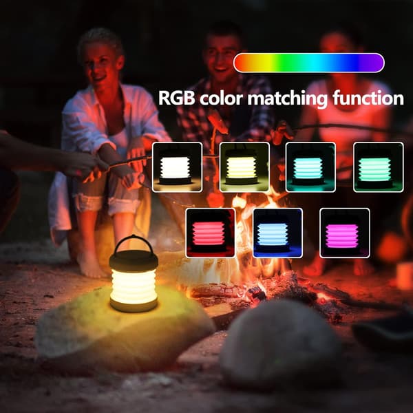 Genopladelig campinglampe, sammenklappelig campinglampe, LED-camping