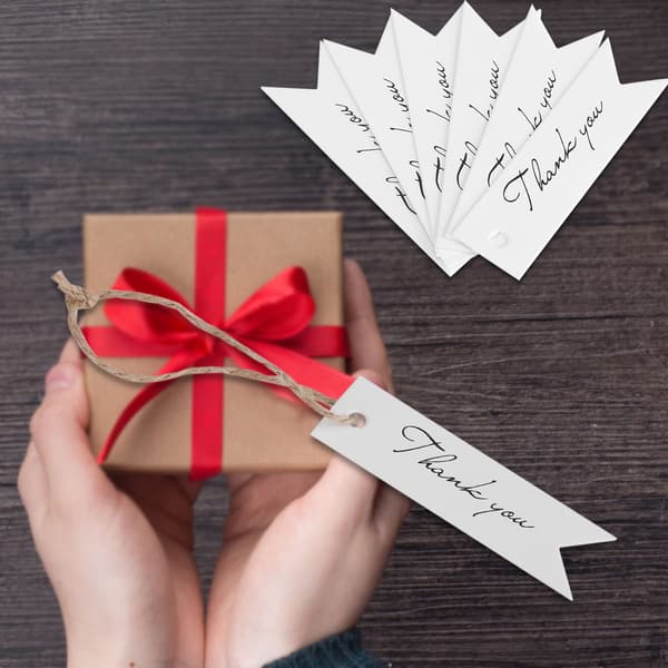 100 Pcs/lot Kraft Paper Hang Tag Gift Tag Grateful Message Card (White)