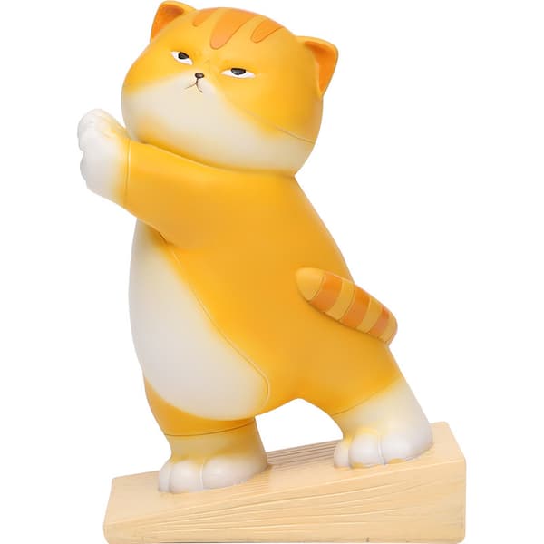 Tecknad söt katt harts äggula bror dörrblock kattunge ba