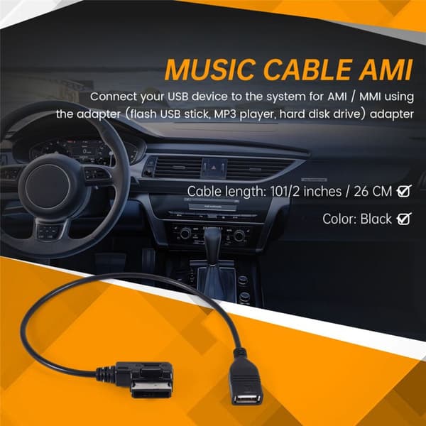 Nyt USB-adapterkabel til lydgrænseflade/MP3-musik Love MMI til Audi A3/A4/A5/A6/A8/S4/S6/S8/Q5//R8/TT og / GLI//CC//