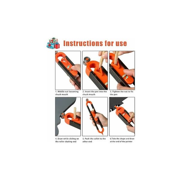 Contour Measuring Tool, Precise Contour Measuring Tool with Lock, for Welding, for Flooring and Tiles LYLM