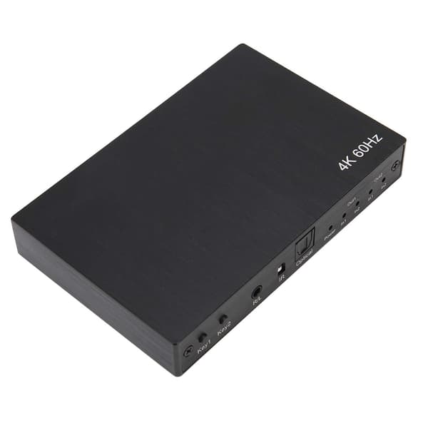 4K 60Hz HD Multimedia Interface Switch Splitter 4K 3D 1080P HDCP2.2 HDR 10 2x2 HD Multimedia Interface Switcher 100‑240V UK-kontakt