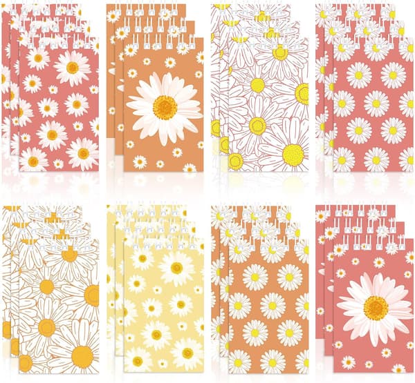 24 kpl Boho Daisy Mini Spiraalimuistikirja Irtotavarana Groovy Tasku -
