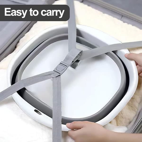 Fällbar skål, 2-pack tvättkorgar, fällbar rund tvättkorg 25 cm för camping