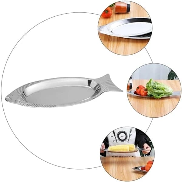 Galaxy Fish Serving Platter Stainless Steel Fish Plate for Meat Appetizers Dessert Fish