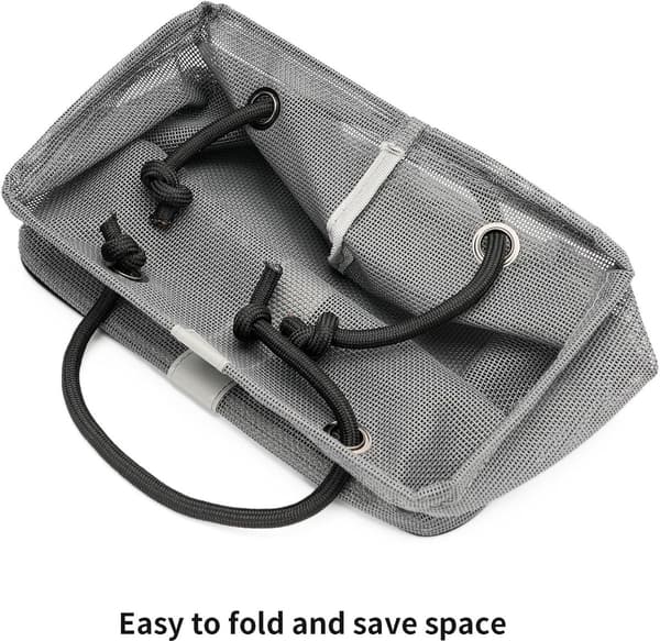 Bathroom Storage Rack - Shower Caddy - Suitable for Bathrooms, Dorms, Campsites, and Gyms - Small Grey