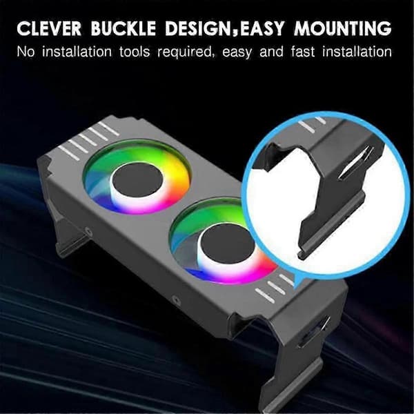 Computerminne RAM-modul Køler PC DDR4 DDR5 Overclock Dobbelt ARGB Synk PWM Blæsere Aluminium RGB Køleradiator (B)