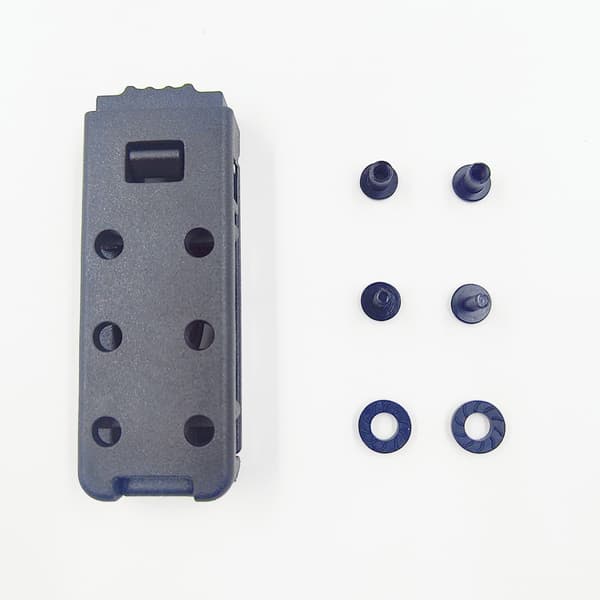 Multifunksjonell 6-hulls slireklemme for taktiske kniver