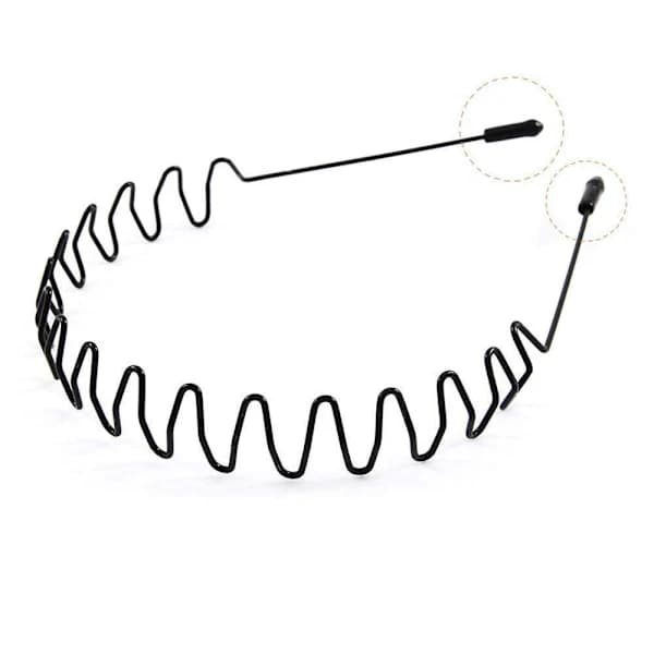6-pack vågformade metallhårband, metallpannband Svart