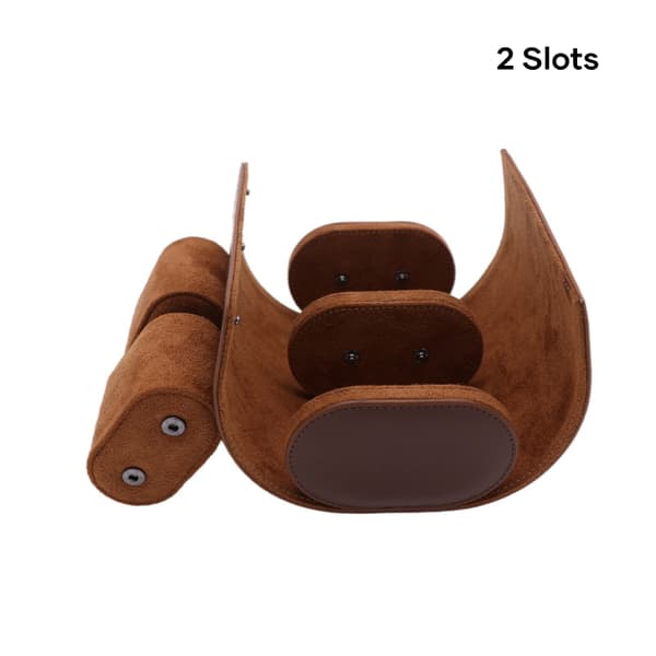 Ur Roll Etui Læder Ur Roll Box Ur Roll Organizer til mænd Brun 2 Slots Brown 2 Slot