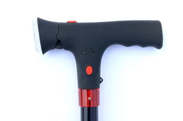 Sammenleggbare stokker, gåstokker, sammenleggbare krykker for eldre, LED-lys, alarm