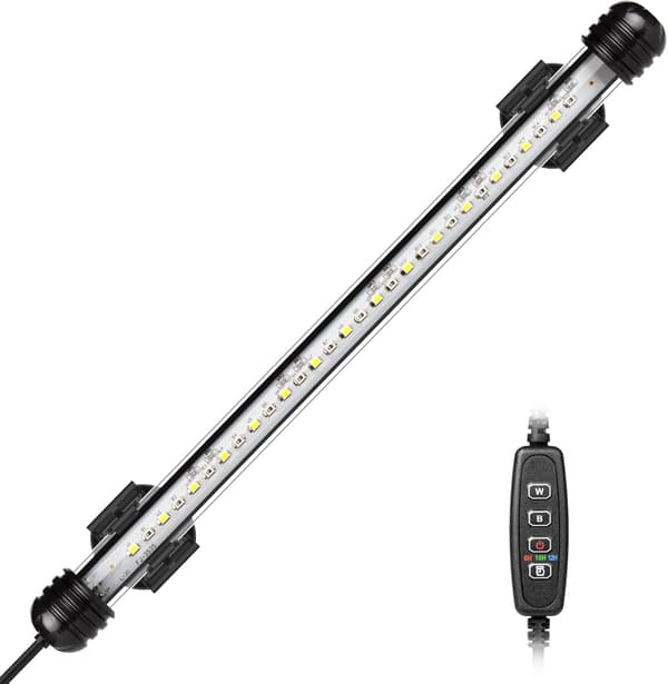 LED-akvarielys, nedsenkbar akvarielampe med automatisk på/av