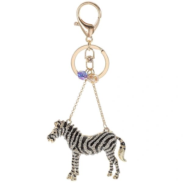 Søde Nøgleringsvedhæng Zebra Graveret Nøglebrik Børn Multifunktion 7,1×5,6×1,5 cm Nøglering 1-pak