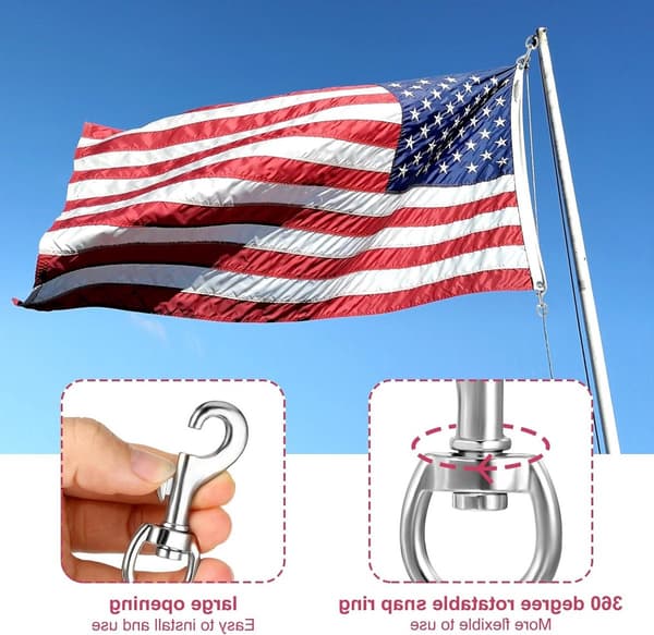 Swivel Carabiners, 4-pack 72mm Stainless Steel Spring Snap Hook for Dog Leash, Flagpole Rope, Keys, Quick Release