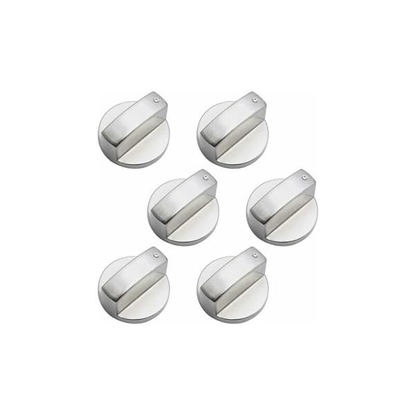 6-pakning 6 mm Gasskomfyrknapper i sinklegering, Universal Ovnknapper, Kjøkkenknapper, Komfyrknapper