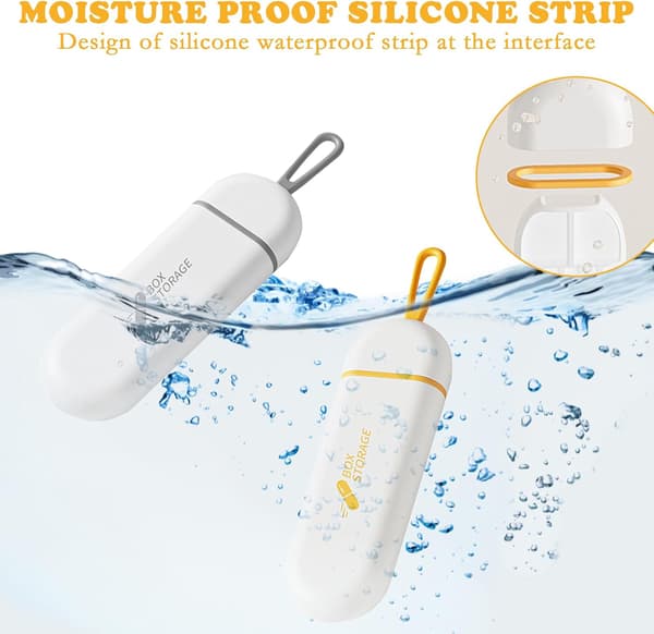Moisture-proof Small Pill Box Organizer for Travel and Daily Needs 2-pack BPA-free Simple Small Tablet Case Portable