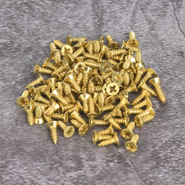 Iron Self-Tapping Screws, Antique Flat Head Screws 500g for Multiple Purposes (2x6mm Yellow)