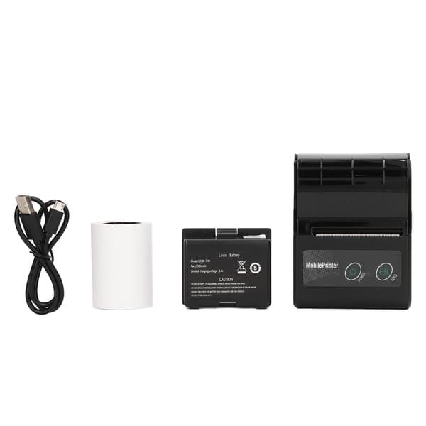 Bluetooth Receipt Printer Smartphone Control 200 dpi Thermal Label Printer Receipt Printer with 1 Roll Printer Paper