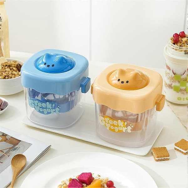 Gør-det-selv yoghurtmaskine med finmasket si til græsk yoghurt, blå (FMY)