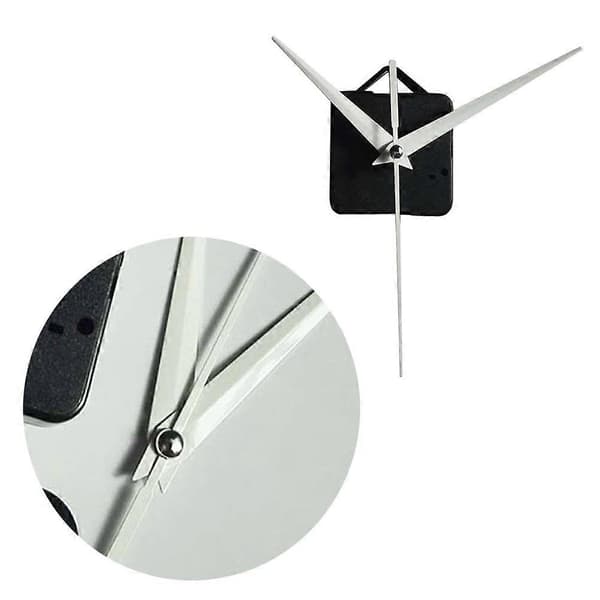Wall Clock Movement Kit Set Simple DIY Clock Movement Kit for Home Hotel School (One Movement and 3 Hands, Package Without Battery, White)