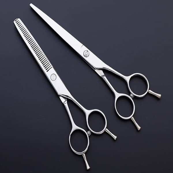 Dog Scissor Set with Trimming Scissors, Thinning Scissors, Curved Scissors and Comb Silver Silver