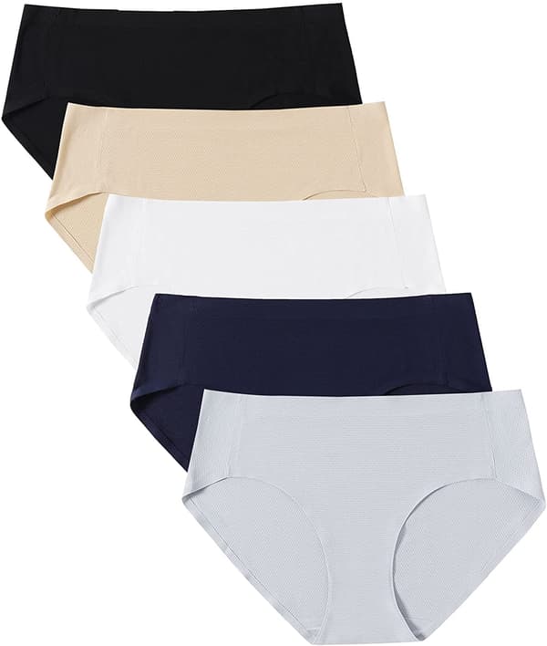 Women's Seamless Hipster Panties, Stretchy Breathable Invisible Bikini Underwear {BT)