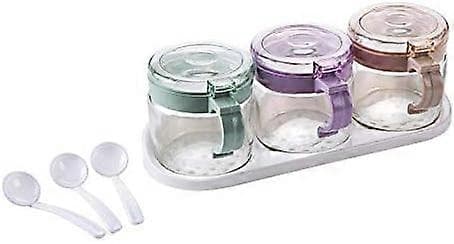 Kryddburk Glas Transparent Kryddbehållare Set Salt- och Pepparförvaringslåda