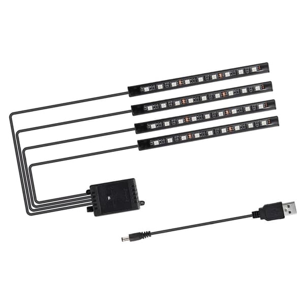 Universal LED Car Interior Lighting, Remote Control, 36 Beads, Decorative Car Floor Lighting USB 5V
