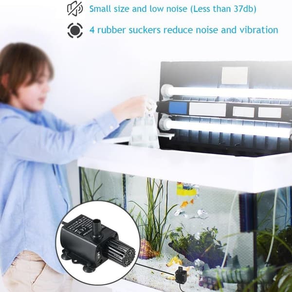 DC12V 5W Ultratyst Mini Borstlös Vattenpump Vattentät Dränkbar Fontän
