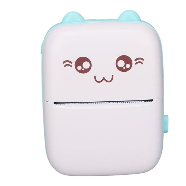 Mini Printer Portable Pocket Mini Printer Wireless Self-Adhesive Thermal Printer for Photo Pictures Office Receipt Label Note Blue