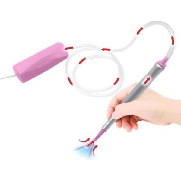 TechVizrs E-Painter Elektrisk Diamantmalerpen med 3 Sugekopper og USB-C til Diamantkunsttilbehør (Pink) (FMY)