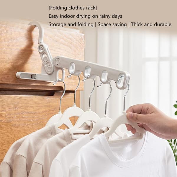 Multifunctional Five-Hole Clothes Hanger Travel Portable Drying Rack Foldable Clothes Holder Suitable for Apartments