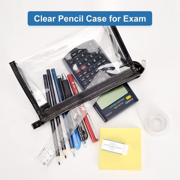 Transparent penalhus til eksamen, klar PVC makeuptaske Pe