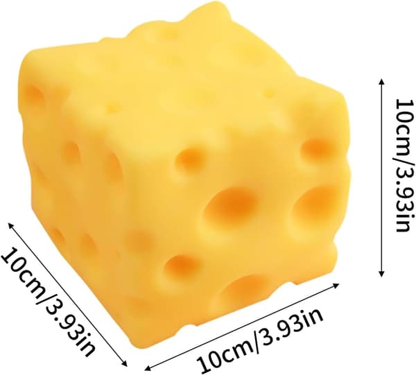 Ost Squishy, Saltet Smør Design Stresslindrende Squishies for Skrivebord, Replika Sensorisk Fidget for Voksne, Morsommere (10cm) 10 10