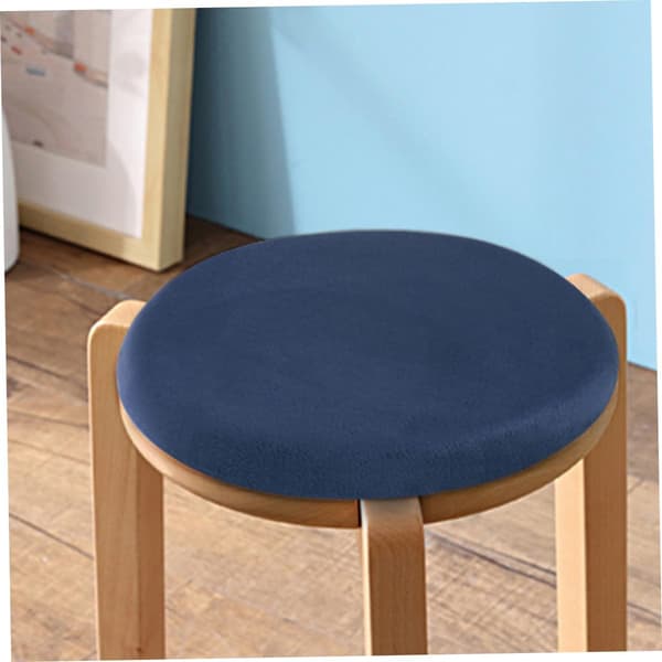 Rund stolsdyna, 33 cm sittdyna i memory foam, halkfri mjuk rund pallkudde, stoldyna, blå