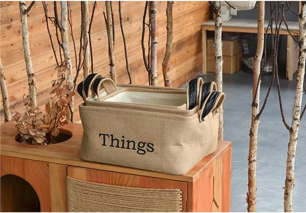 Large Jute Storage Basket with Padded Bottom (Natural Jute)