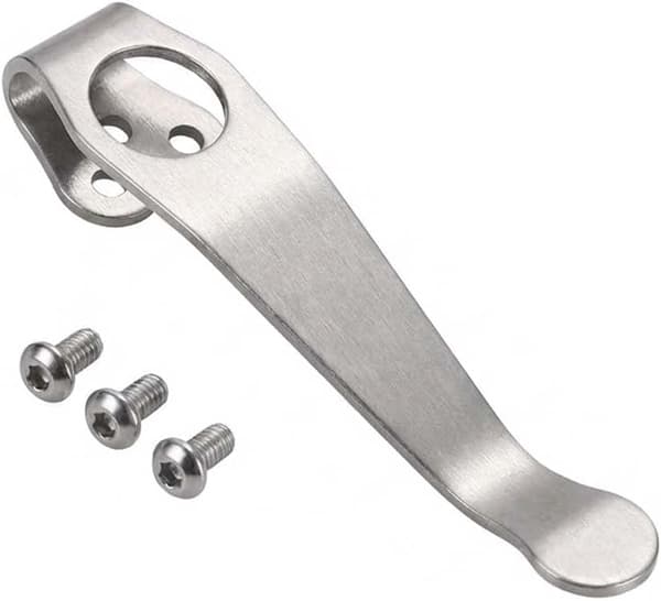 Titanium dyp bæreklips kompatibel med Spyderco Para 3 og Paramilitary 2 kniver - tilpassede steinvaskede skruer