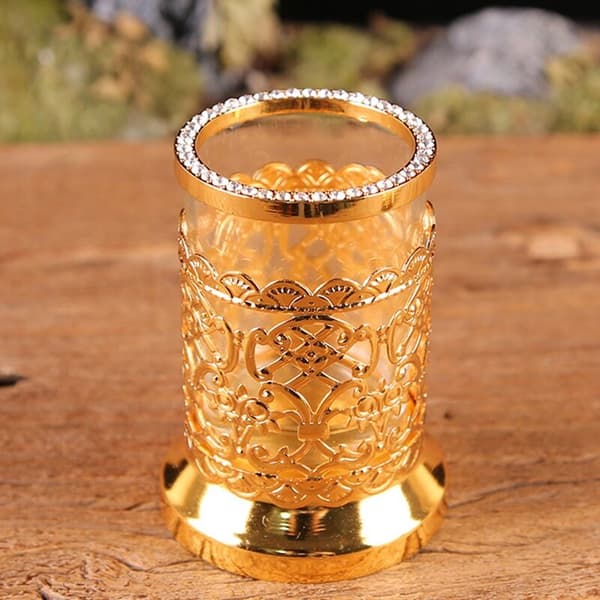 European style kitchen decorations creative metal hollow carved storage buckets glass storage boxes spoon set