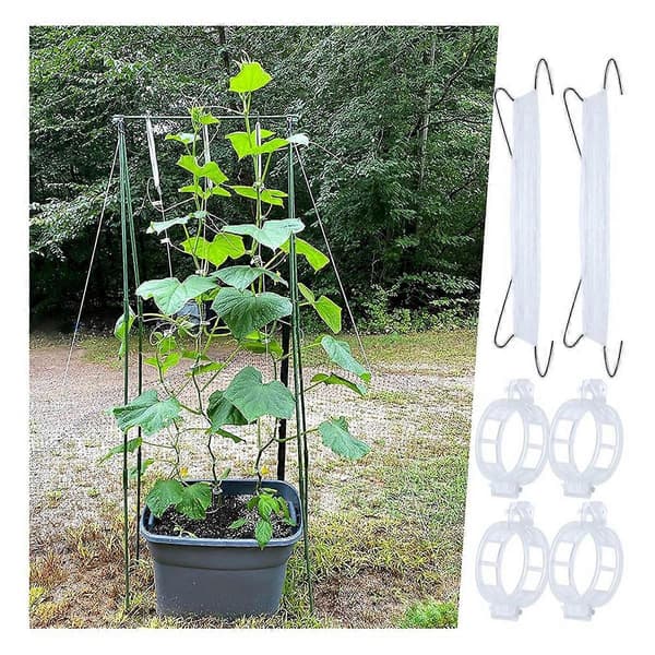 40 st Tomatkrokar med snöre, tomatstödkrokar, tomathållarkrokar & växtstödklämmor med [DB] Silver  white Silver  white