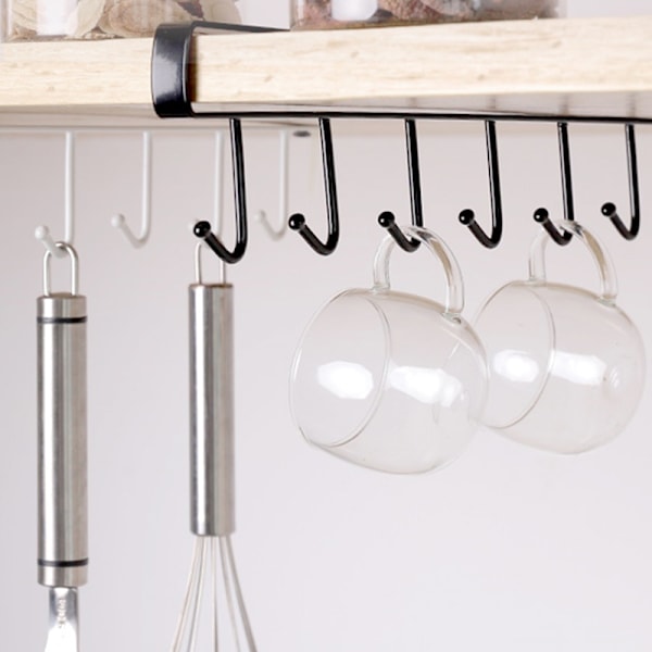 Kitchen Hanging Hook Rack Non-marking Nail-free Iron Storage Rack for Kitchen White 3PCS White 3PCS