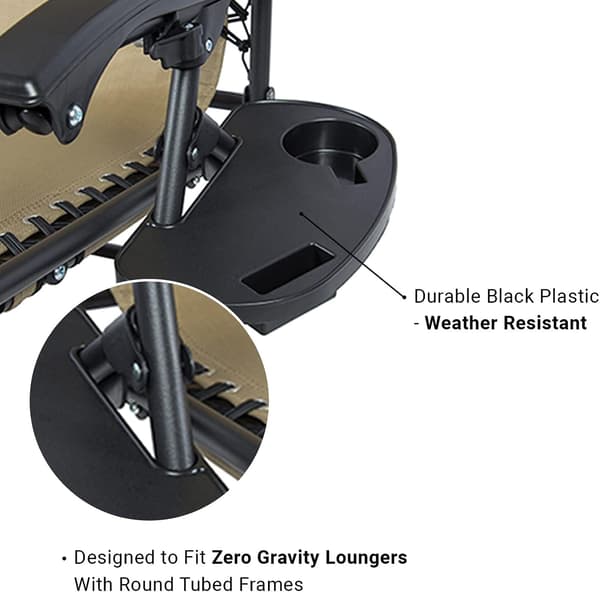 2 stk. Oval Zero Gravity Stol Kopholder, Klemme på Siden Reclin