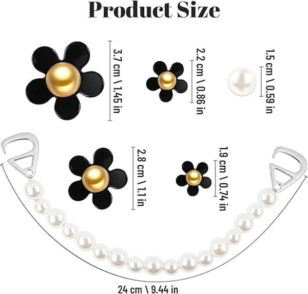 Daisy Charm Tilbehør, 30 Deler for Sandaler & Ballerinasko, Bursdagsgave for Kvinner & Jenter