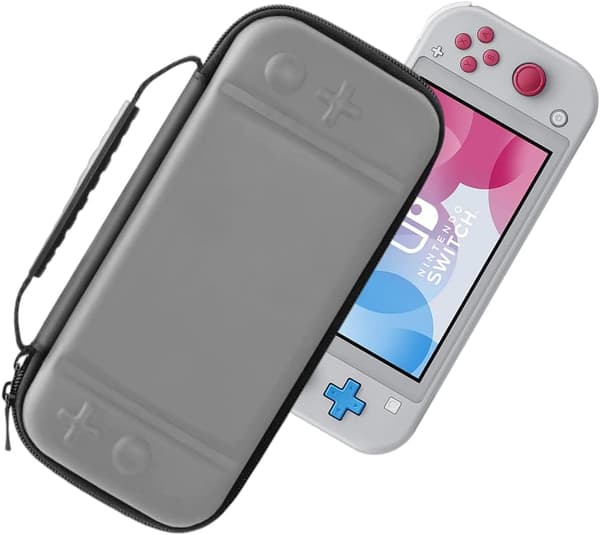 (Grå) 1 stk. Nintendo Switch Lite-deksel, hardt deksel for Nintendo Switch Lite-konsoll, inkludert 8 spillkort, JoyCon og annet tilbehør.