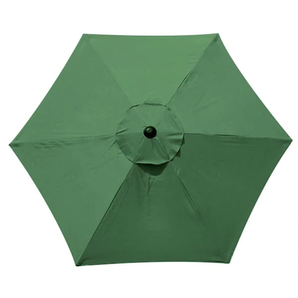 3M 6-ribbed Patio Umbrella Replacement Canopy UV Protected Vented for Garden Terrace Pool Green