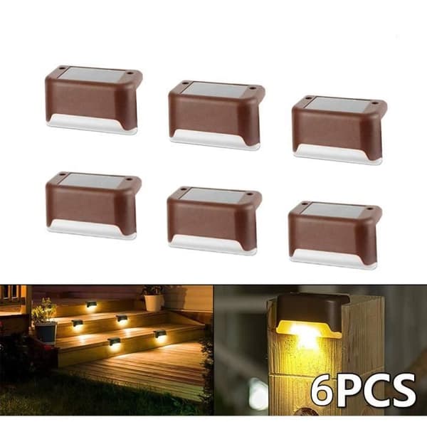 Utendørs solcellelamper - LEYTN - 6-pakning - Varmhvit - IP65 Vanntett - Solcellepanel[DB] Varmhvit Warm white